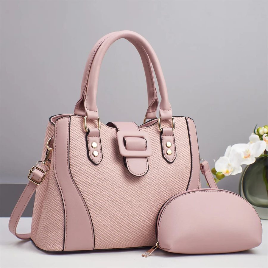 Rose dome satchel set with buckle detail